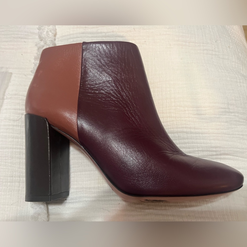 Cabi Bisset STYLE Two-Tone Leather Block Heel Bootie